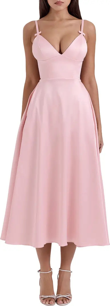 Tiffany Satin Midi Cocktail Dress | Nordstrom