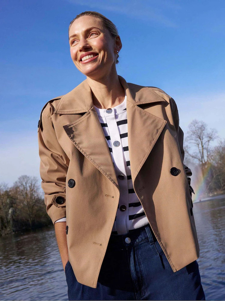 JD Williams Natural Cropped Trench Coat | Next US