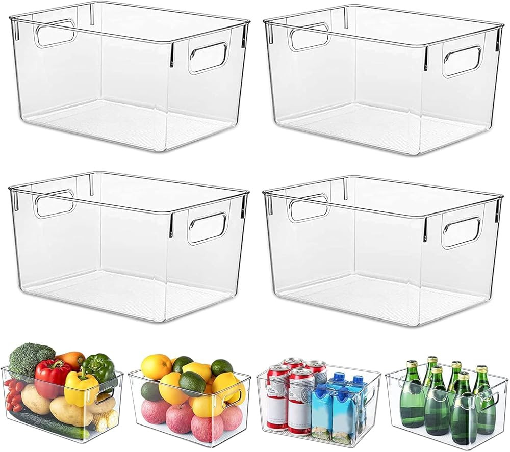 Fridge Organizer, Transparent Fridge Storage, Essential Household Organizers Suitable for Kitchen... | Amazon (FR)