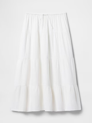 Crinkle Gauze Tiered Maxi Skirt | Gap (US)
