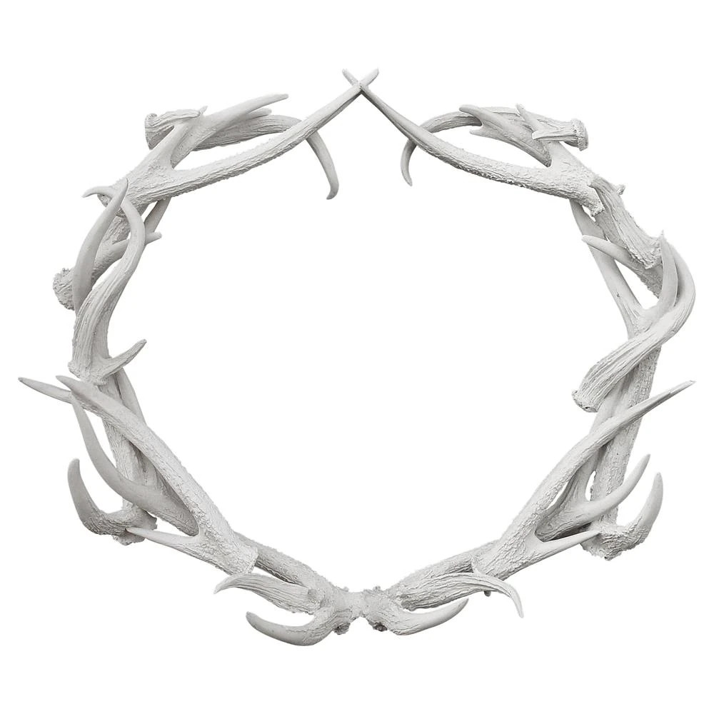 White Antler Wreath - 22.5H | Kathy Kuo Home