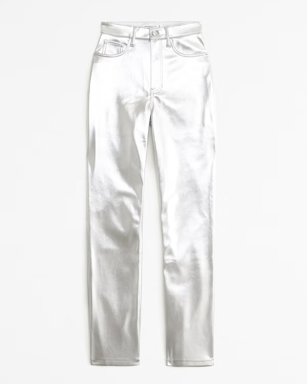 Vegan Leather 90s Straight Pant | Abercrombie & Fitch (US)