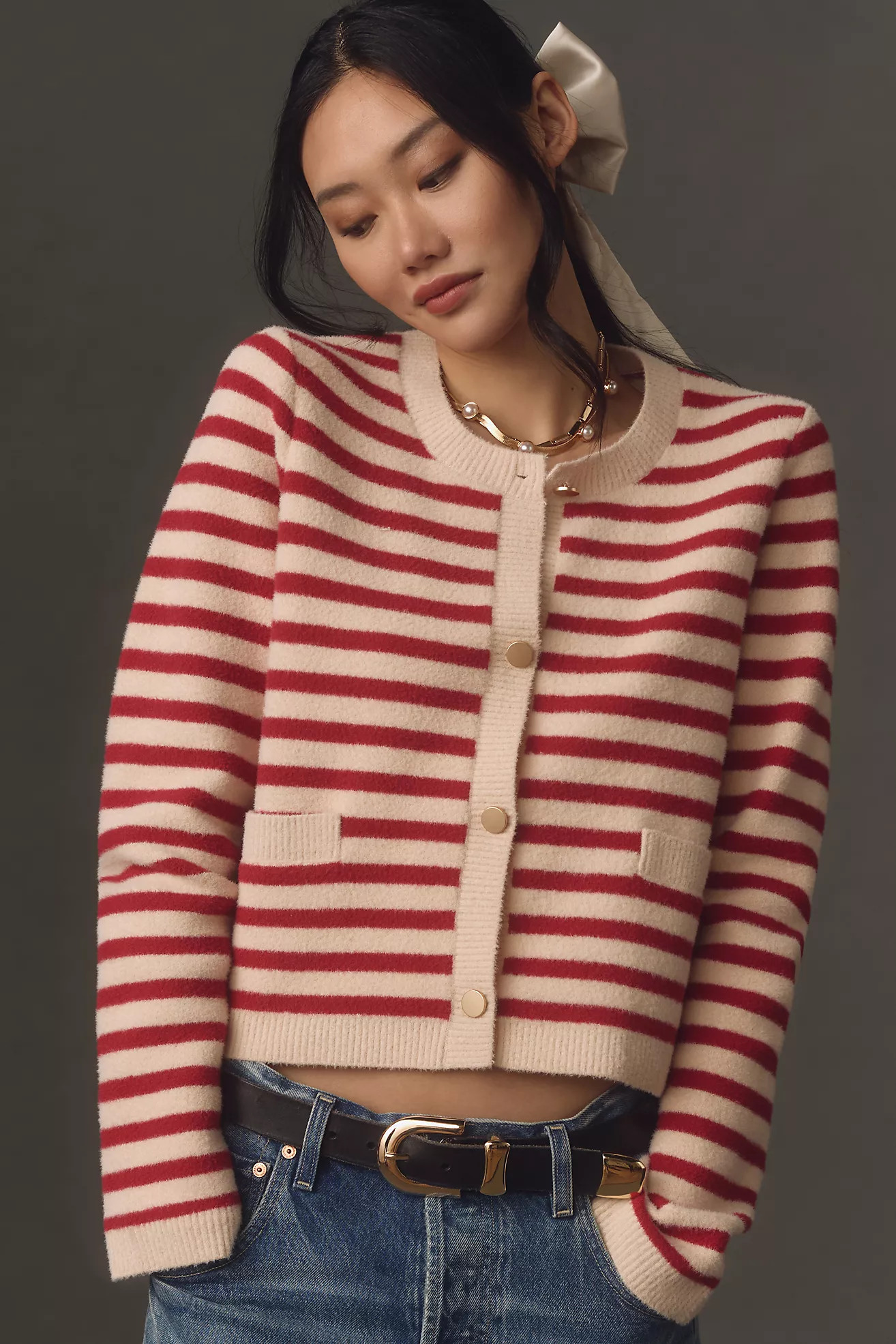 NVLT Striped Sweater Lady Jacket | Anthropologie (US)