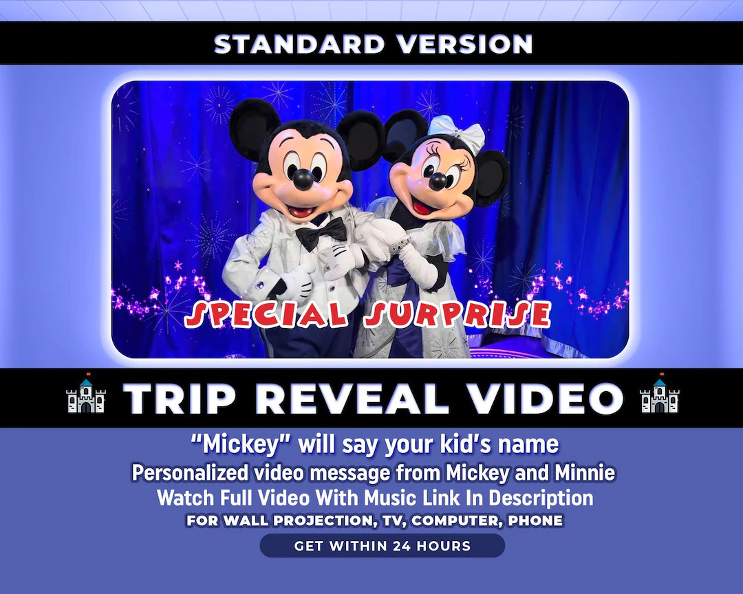 Personalized Surprise Trip Reveal Video, Custom Message From Mickey and Minnie, Magical Trip Reve... | Etsy (US)