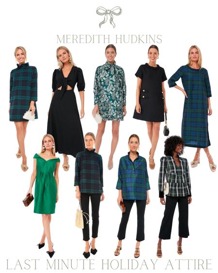 Order these holiday outfits by 12/15 at 1pm ET for arrival before Christmas!! Tuckernuck green, black and plaid holiday dresses, tops and pants. Blackwatch plaid mini dress, black maxi dress with cut out, green floral mini dress, black mini dress, emerald green Christmas dress, blackwatch plaid top, women’s plaid holiday tops, classic style, preppy style, Christmas party, NYE outfit #holidaystyle #holidaydress #christmasdress #tuckernucking  

#LTKHoliday #LTKSeasonal #LTKstyletip