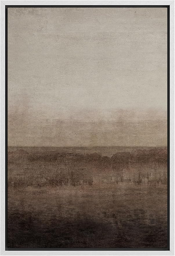 SIGNFORD Framed Canvas Print Wall Art Abstract Brown and Beige Landscape Illustrations Minimalism... | Amazon (US)