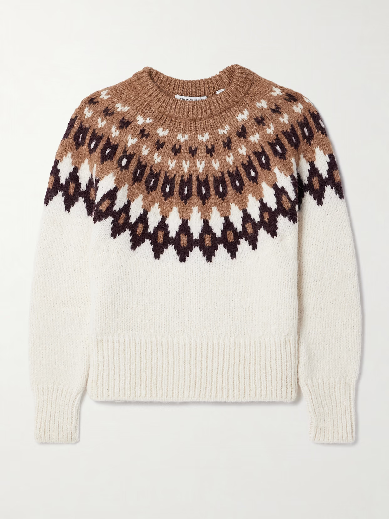 Veronica Beard - Anne Fair Isle Alpaca-blend Sweater - Ivory | NET-A-PORTER (US)