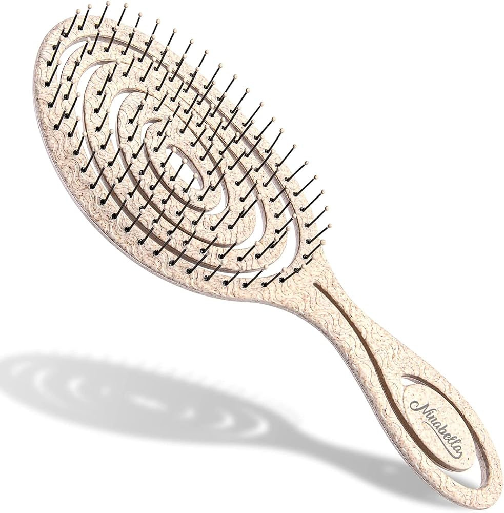 Ninabella Bio Haarbürste ohne Ziepen für Damen, Herren & Kinder - Entwirrbürste auch für Lock... | Amazon (DE)