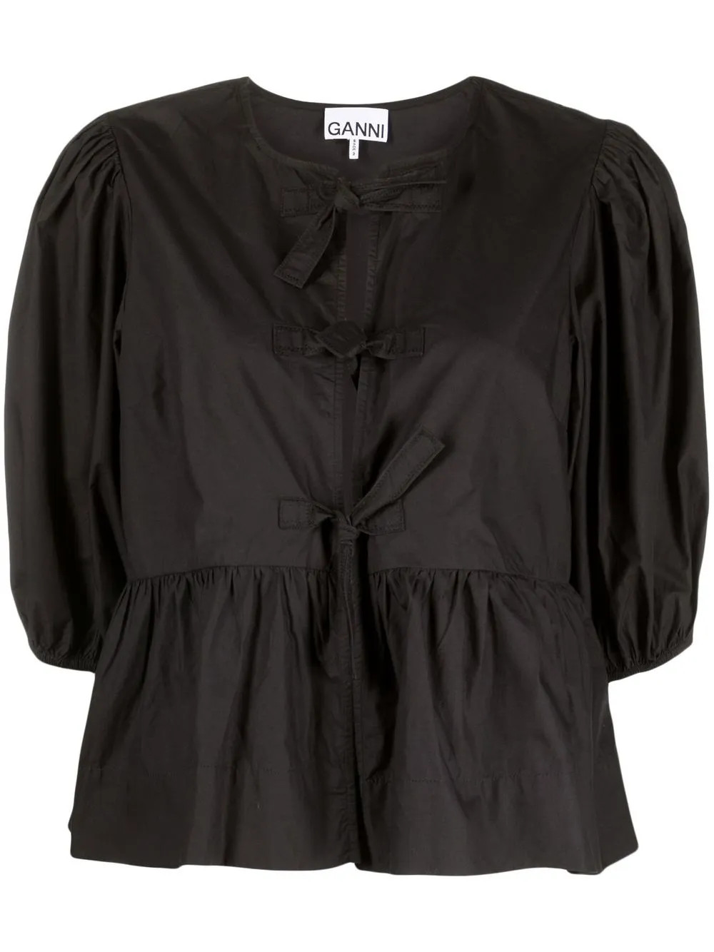puff-sleeved peplum blouse | Farfetch Global