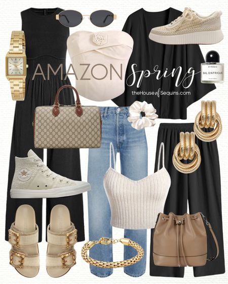 Shop these Amazon spring outfit and travel outfit finds! Matching set, jumpsuit, corset top, ribbed cami, bucket bag, crochet platform sneakers, Levi’s jeans, Gucci supreme barrel bag, Converse Chuck Taylor sneakers, Schutz Enola linen sandals and more! 

#LTKshoecrush #LTKSeasonal #LTKtravel