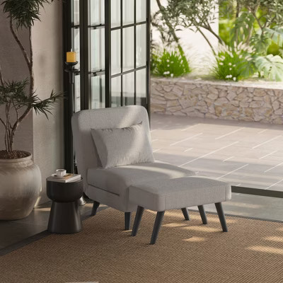 Airsurfer Compact Light Gray Lounge Chair Modern Relaxation Lounge Chair Home Accent for Living Room Relaxation | Target