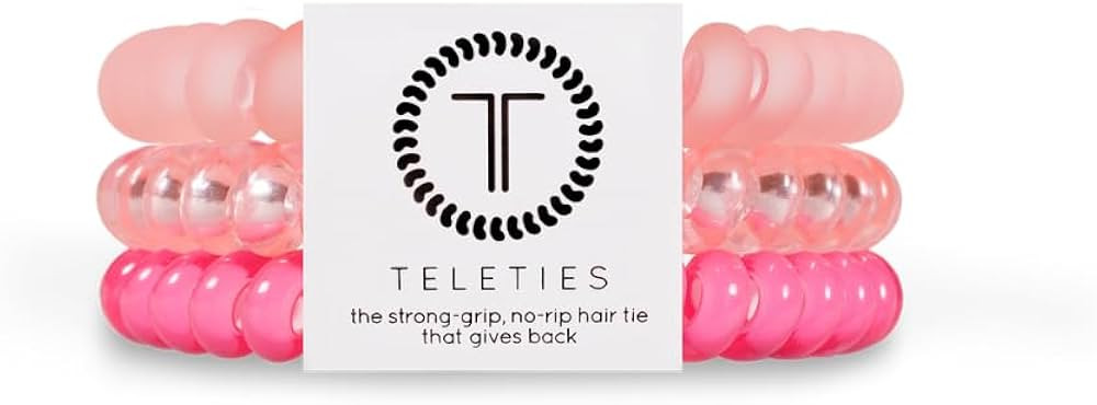 TELETIES - Small Spiral Hair Coils - Spring Break Collection - Ponytail Holder Hair Ties for Wome... | Amazon (US)