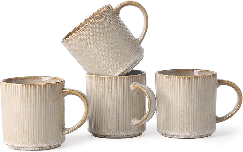 MONITO Coffee Mugs Set of 4, 16Oz Mugs Set, Ceramic Coffee Cups with Large Handles, Suitable for ... | Amazon (US)