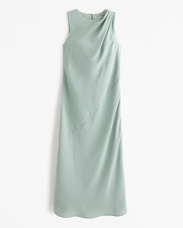 High-Neck Column Midi Dress | Abercrombie & Fitch (US)