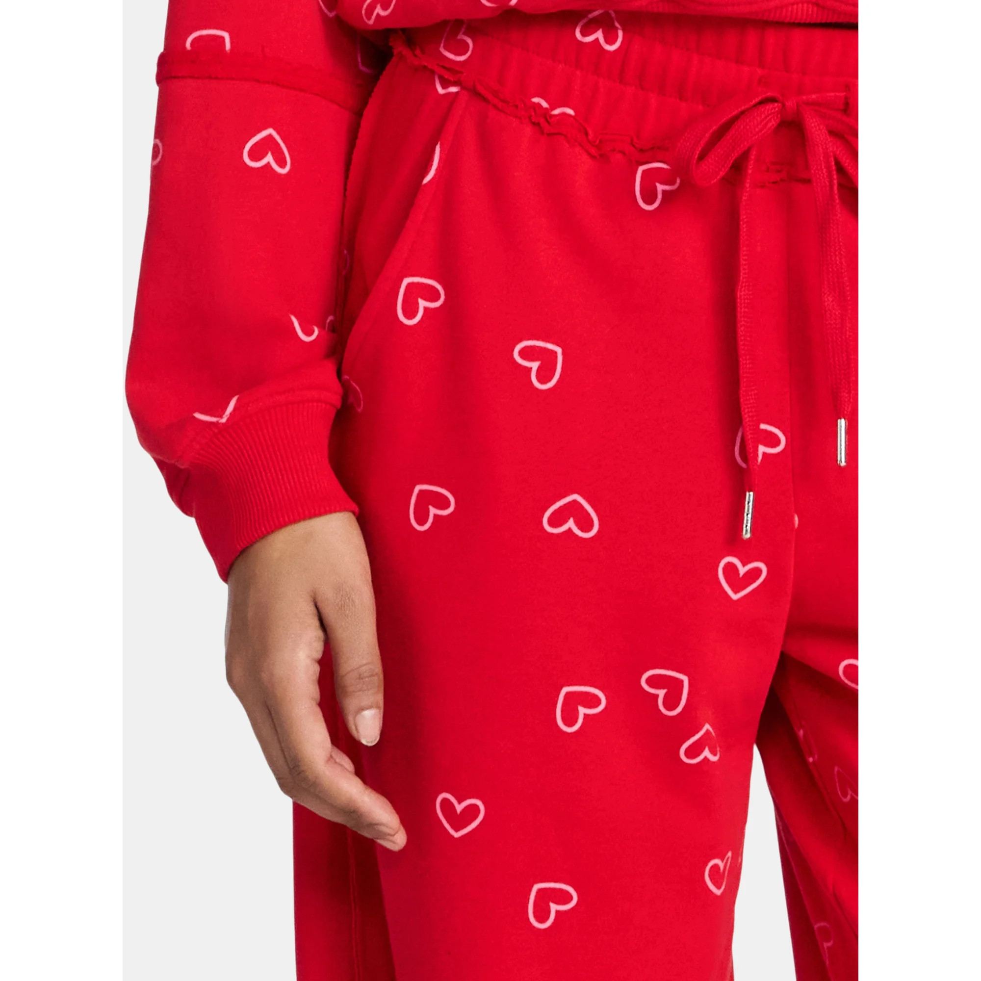 Valentine's Day Women's Love Scatter Graphic Fleece Pants from Way to Celebrate, Sizes S-XXXL | Walmart (US)