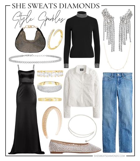 Holiday Style: Sparkles 

The easiest way to dress up for the holidays is a little bit of sparkles!

—Pave rings 
—Rhinestone jeans 
—Embellished tops 
—Crystal flats
—Crystal belt 
—Black dress with crystal straps
—Crystal handbag 
—Rhinestone headband

#LTKstyletip #LTKHoliday #LTKGiftGuide
