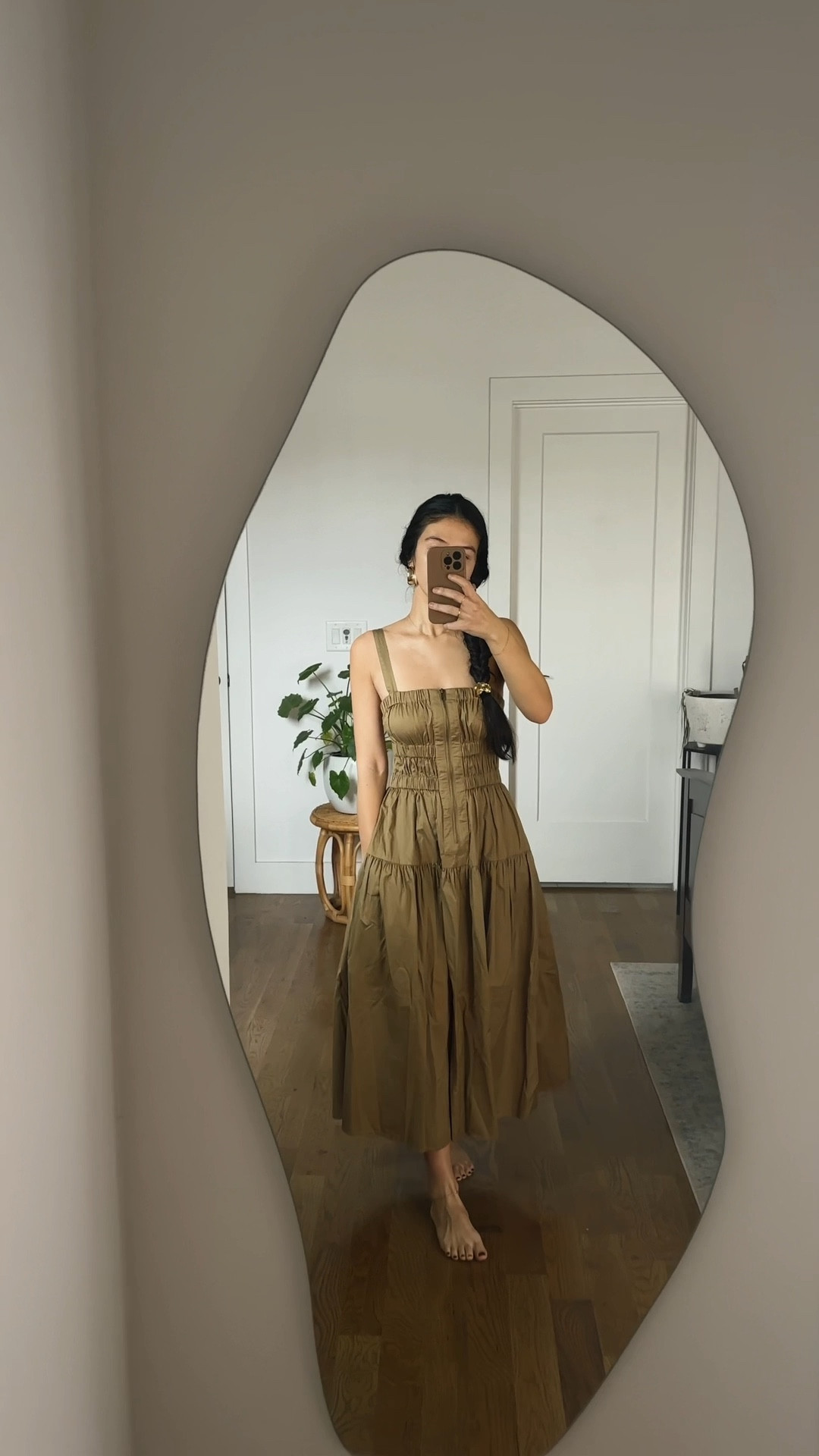 Olive midi dress with pockets, wearing size S 🫒

#LTKstyletip #LTKVideo