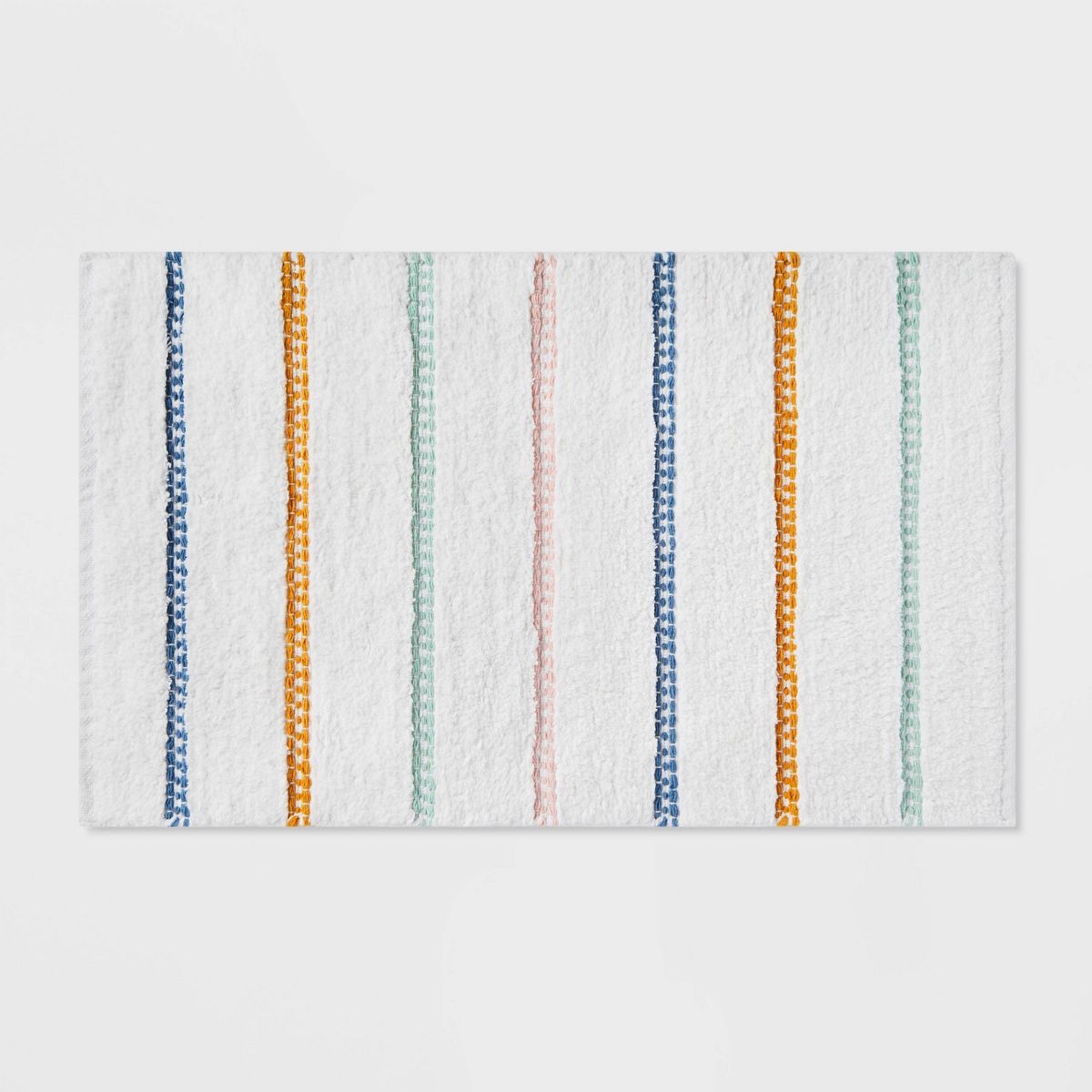 Striped Kids' Bath Rug White/Blue - Pillowfort™ | Target