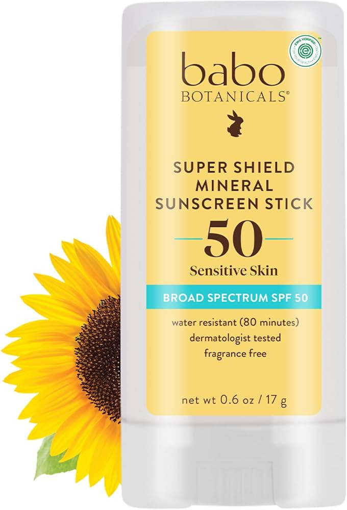 Babo Botanicals Super Shield SPF 50 Stick Sunscreen - 70% Organic Ingredients - Natural Zinc Oxid... | Amazon (US)