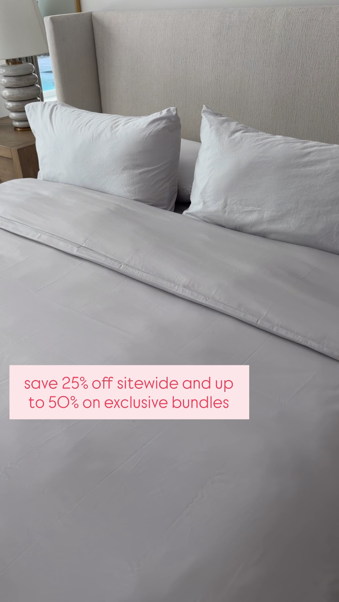 @brooklinen sale is here save 25% off sitewide (and up to 50% off on exclusive bundles) . My sheet are in color CLOUD- off white with silver/ grey undertone - these sheets look and feel amazing wash after wash - no better time to grab new sheets for your bedroom #Ad #brooklinenpartner

#LTKHome #LTKdayinmylife #LTKMothersDay