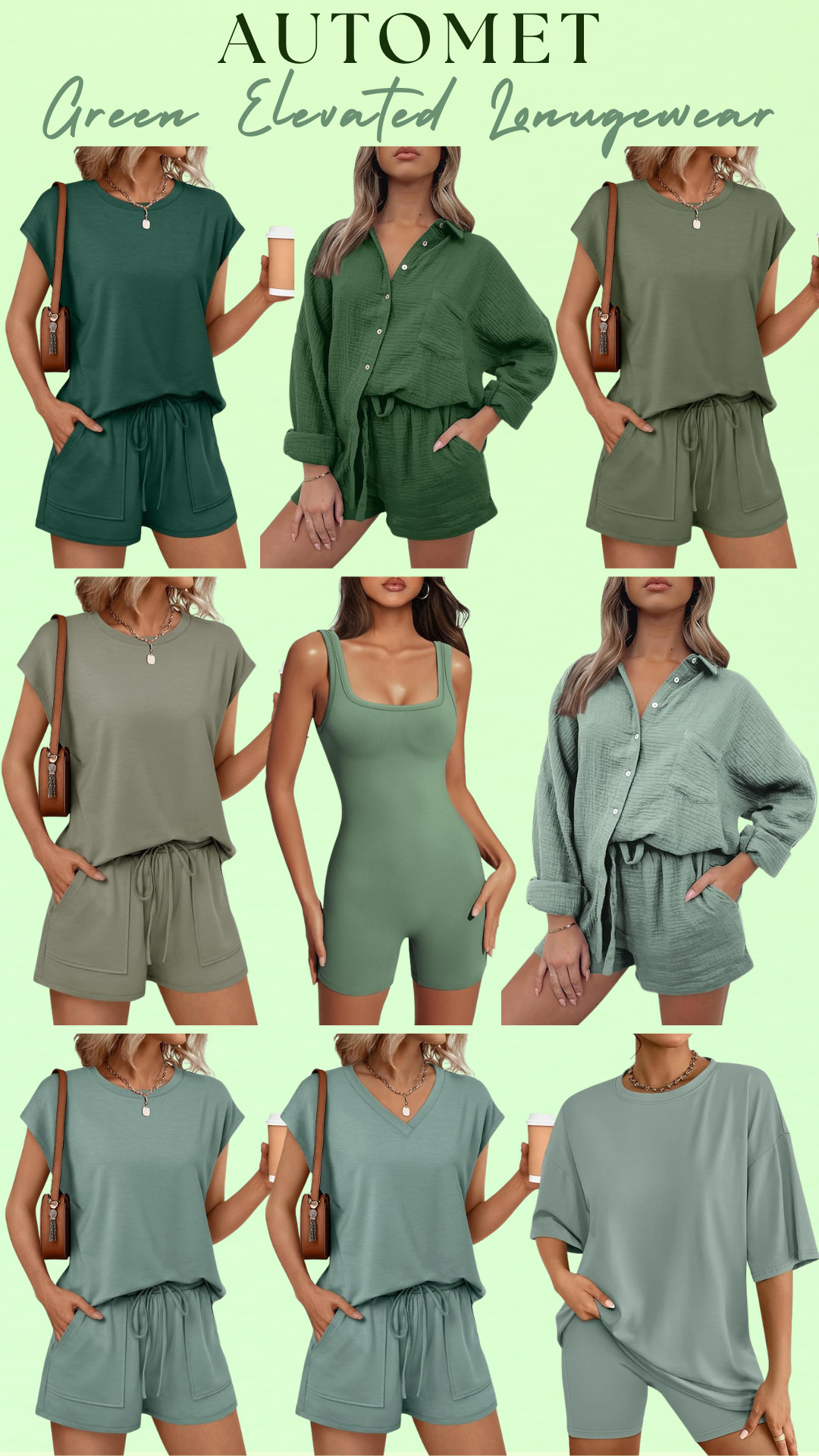 AUTOMET | 2 Piece Green Shorts Loungewear Sets | Elevated Basics Edit

If your loungewear feels repetitive or just… basic — this is how you elevate it instantly.

Because the difference isn’t just the fit… it’s the color.

I went through so many options and these AUTOMET green loungewear sets are the ones that actually made the cut.

These tones make even the simplest outfit look styled.

Why these are actually worth it:
• Soft, breathable fabric that feels good all day
• Relaxed fits that are flattering (not oversized in a sloppy way)
• Lightweight + perfect for warm weather
• Stretchy and comfortable without losing shape
• Easy mix & match pieces → multiple outfits
• That effortless “put together without trying” vibe

Color moment (THIS is the upgrade):
Deep forest green, olive, sage, muted eucalyptus — rich, earthy tones that make outfits look instantly more expensive

The vibe:
Clean, natural, elevated — that effortless “well put together” energy

Perfect for:
At-home days that still feel styled
Running errands / coffee runs
Travel days + airport outfits
Vacation mornings, beach walks
Quick plans when you don’t want to overthink it

These are the sets that make you look like you tried… even when you didn’t.

I did the digging for you — these are the loungewear pieces that are actually worth buying and wearing on repeat.

If your basics feel basic… this is your upgrade.

↓ Everything is linked!

#LTKActive #LTKSaleAlert #LTKTravel