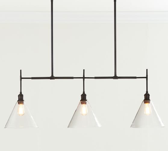 Flared Glass Linear Chandelier | Pottery Barn (US)