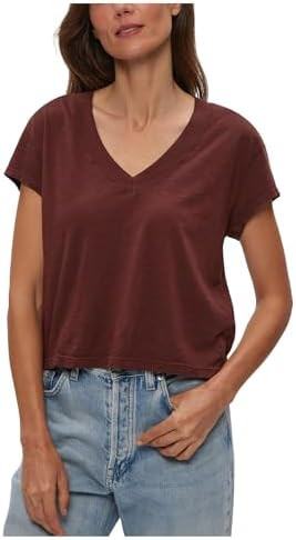 Michael Stars Womens Harlan Cropped V-Neck Tee | Amazon (US)