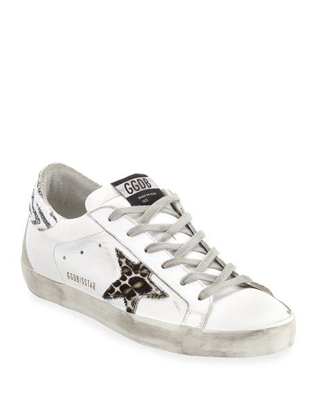 Golden Goose Superstar Leopard-Star Sneakers | Neiman Marcus