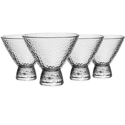 Clear Hammered Cocktail Martini Glasses 8.5oz - 4 Piece Set | Target