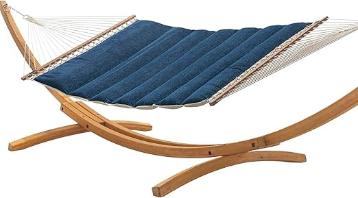 Hatteras Hammocks Platform Indigo Sunbrella Pillowtop Hammock with Free Extension Chains & Tree H... | Amazon (US)