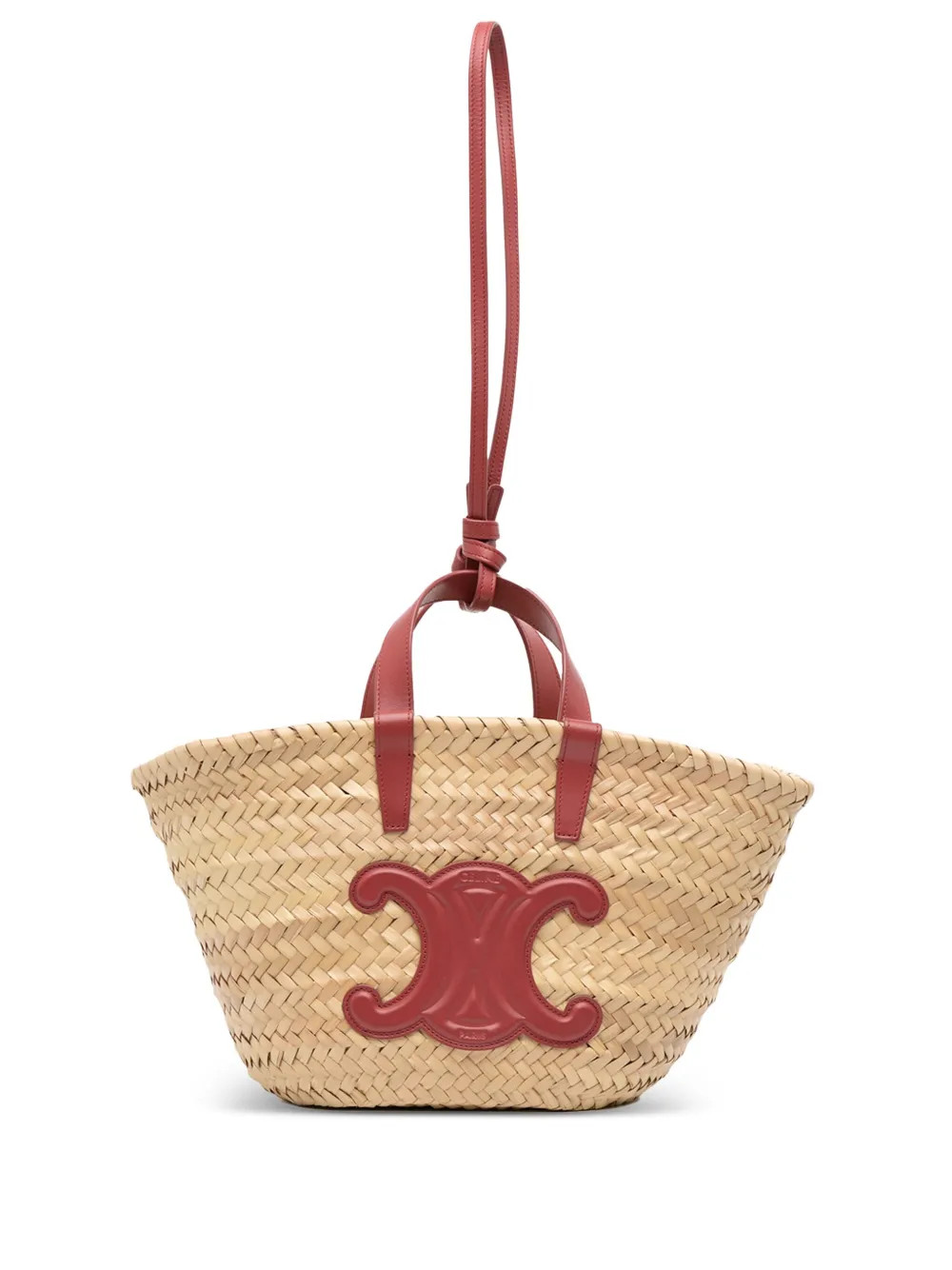 Celine Pre-Owned 2022 Small Raffia Cuir Triomphe Classic Panier Tote Satchel | Brown | FARFETCH | Farfetch Global