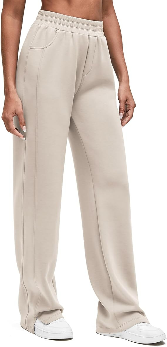 G4Free Smoofit Modal Soft Women Wide Leg Sweatpants High Waisted Side Slit Casual Pants with Pock... | Amazon (US)