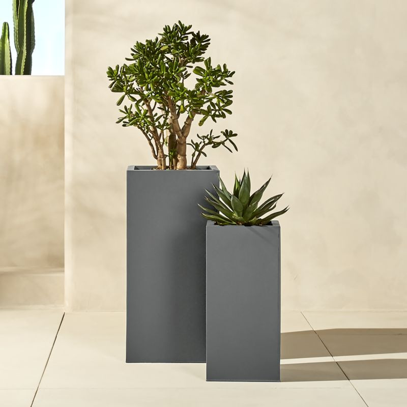 Blox Tall Galvanized Planters | CB2 | CB2