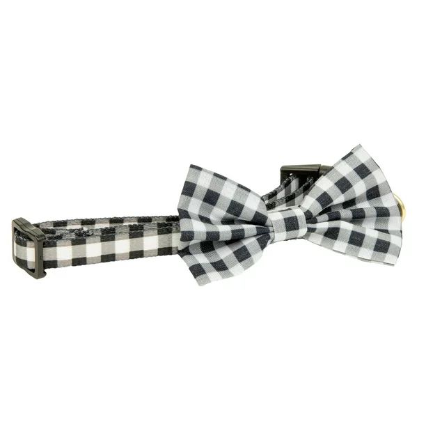 Vibrant Life Gingham 3D Bow Tie Dog Collar, Size Small | Walmart (US)