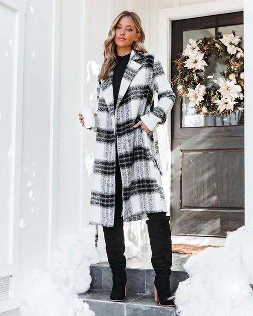 Take Me Away Plaid Pocketed Coat | VICI Collection