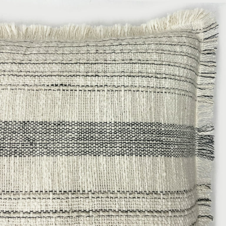 Better Homes & Garden 100% Cotton Stripe Fringe Pillow with Poly Fill Insert, 20" x 20" - Walmart... | Walmart (US)