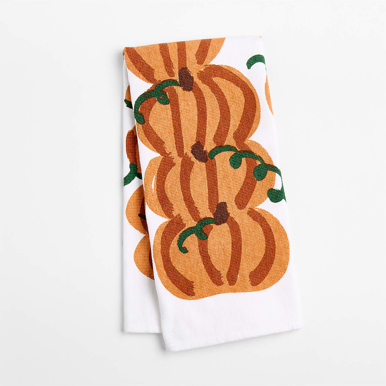 Pumpkin Organic Cotton Dish Towel | Crate & Barrel | Crate & Barrel