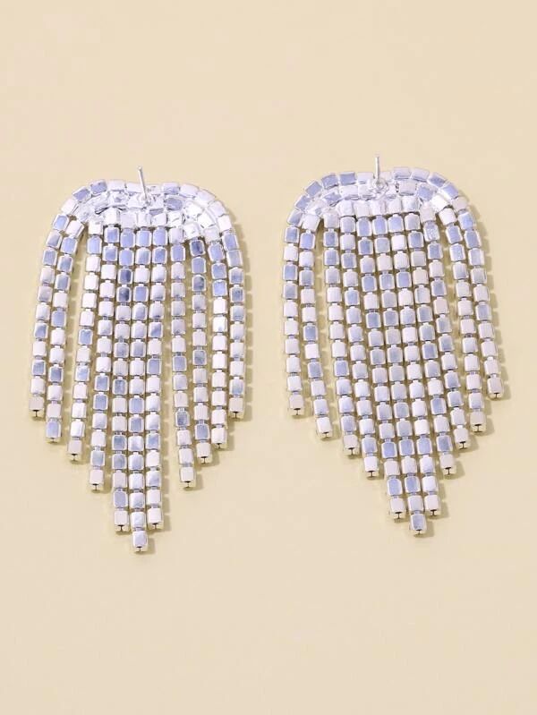 Rhinestone Tassel Earrings | SHEIN