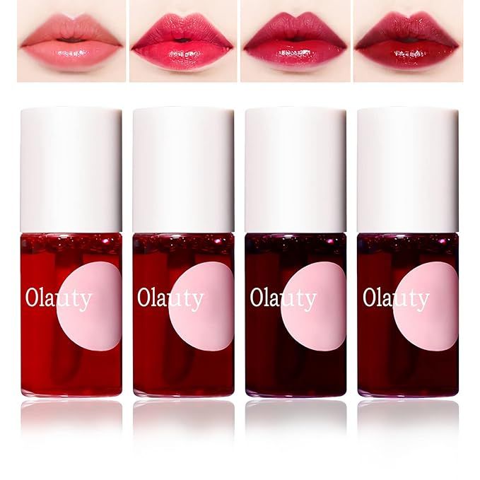 4 Colors Lip Tint Stain Set, Watery Lip Tint Mini Liquid Matte Lipstick, Lip Stain Long Lasting W... | Amazon (US)