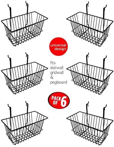 Only Hangers Small Wire Storage Baskets for Gridwall, Slatwall and Pegboard - Black Finish - Dime... | Amazon (US)