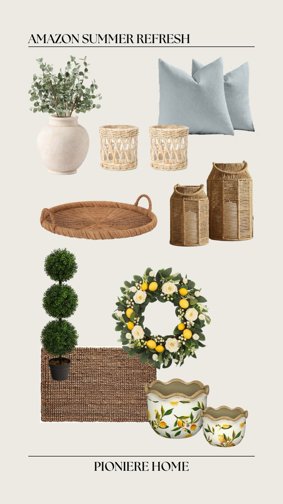 Amazon summer refresh. Summer decor, woven accents, throw pillows, summer home refresh, summer wreath, lemon decor

#LTKSeasonal #LTKHome #LTKSaleAlert