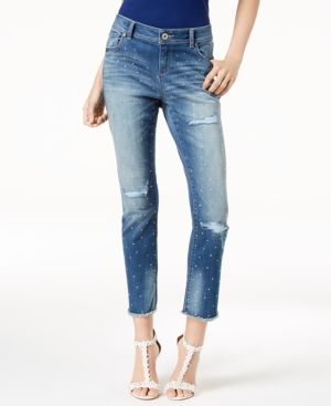 I.n.c. Studded Frayed-Hem Jeans, Created for Macy's | Macys (US)