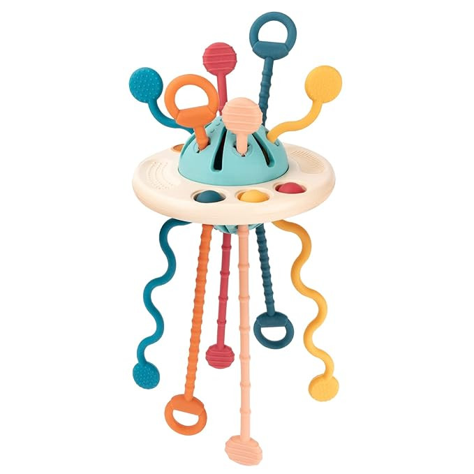 Amazon.com : Baby Sensory Montessori Silicone Toy for 6-12 Months, Travel Pull String Toy for 12-... | Amazon (US)