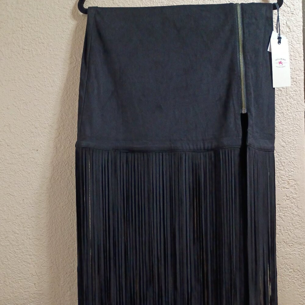 New with Tags BootBarn Idyllwind long maxi faux suede fringe skirt size small | Poshmark