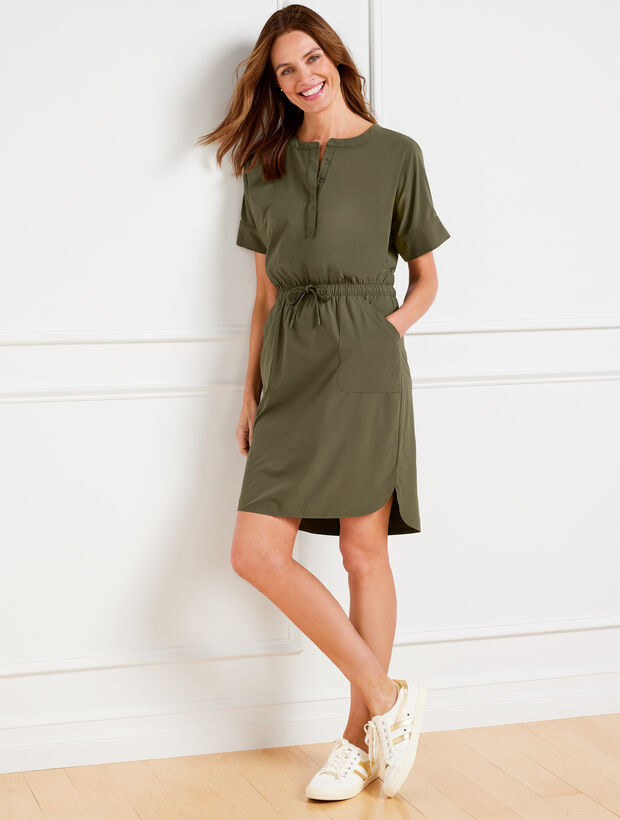 Lightweight Stretch Stand Collar Dress | Talbots