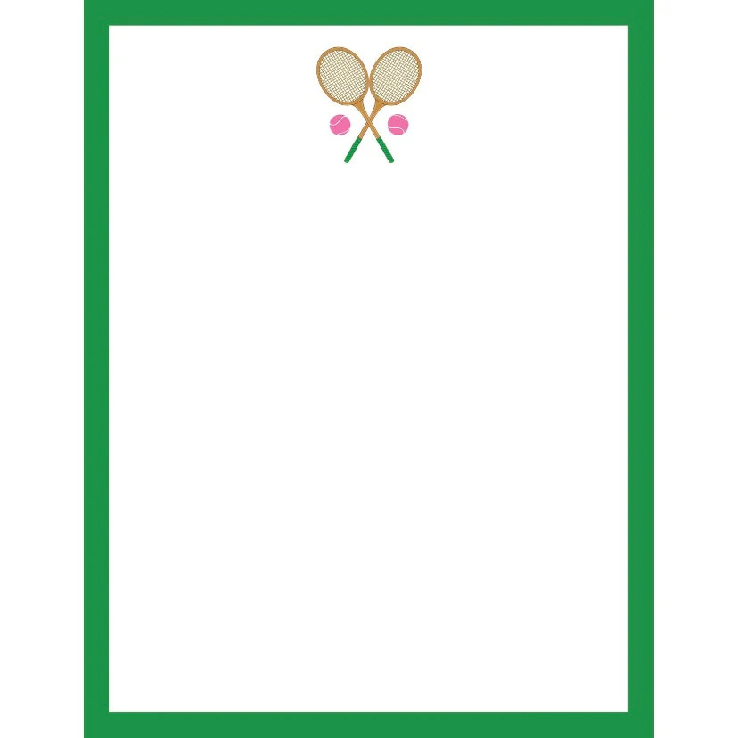 Classic Tennis Racquets Notepad | Sea Marie Designs