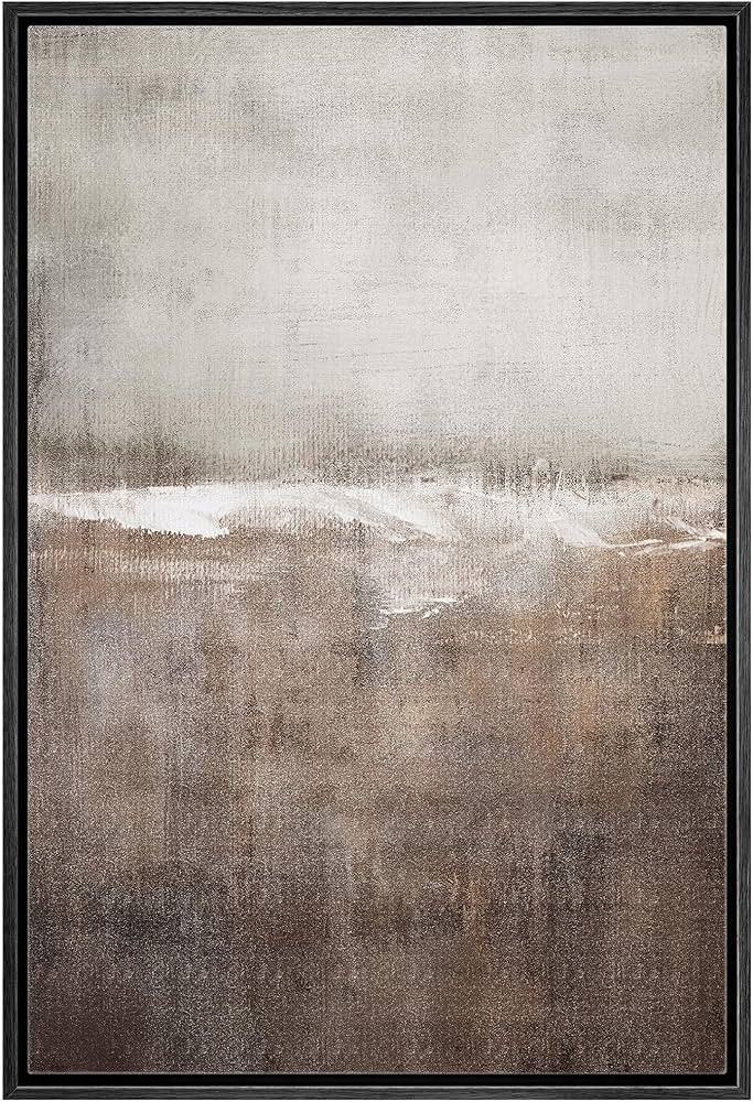 SIGNWIN Framed Canvas Print Wall Art Brown Pastel Landscape Shapes Abstract Illustrations Minimal... | Amazon (US)