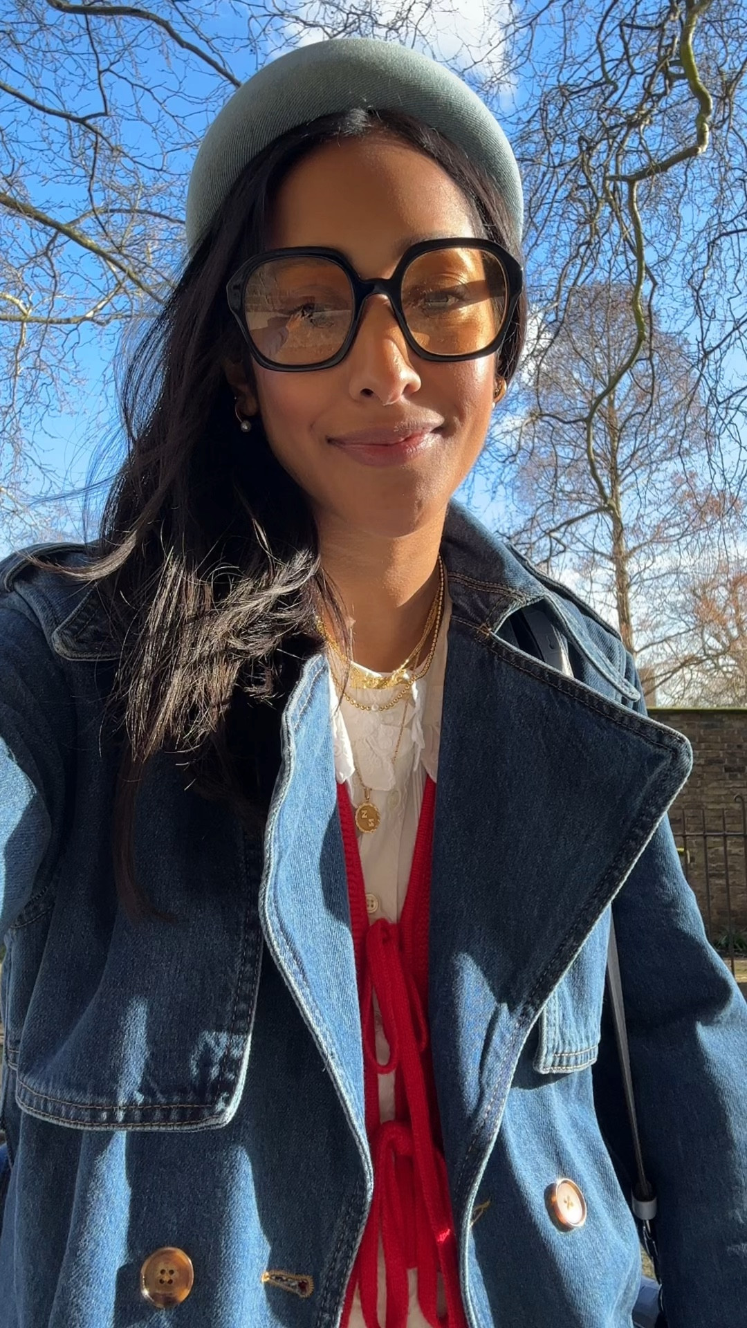 Spring outfit inspiration, red vest, align, colourful style, spring style, double denim, trench coat, simple style, parisienne style 

#LTKbump #LTKfindsunder50 #LTKSeasonal