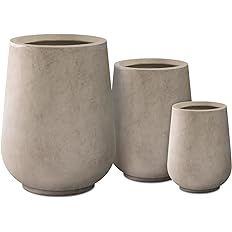 Kante 26.5", 20" and 13.1" H Round Weathered Concrete Tall Planters (Set of 3), Indoor Large Plan... | Amazon (US)