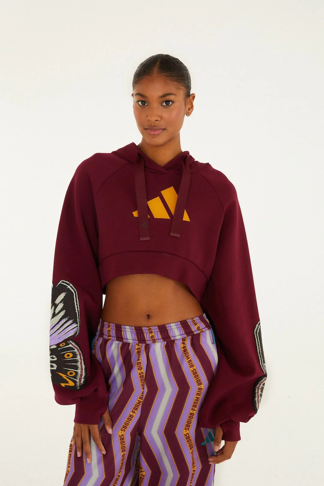 Colorfly Adidas Amazon Red Hoodie, COLORFLY / XXS | FarmRio (US)